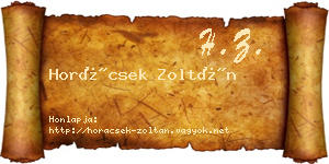 Horácsek Zoltán névjegykártya